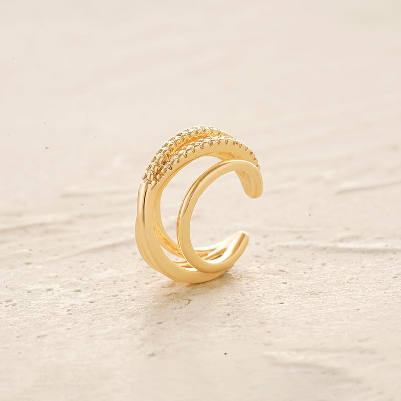 MYEARS Women Ear Cuff Earring Gold Non Pierced Ear Cartilage Clip on Wrap Hoop 14K Gold Filled Tiny Boho Beach Simple Minimalist Delicate Handmade Hypoallergenic Jewelry Gift-Sold as Single/Pair - Image 4